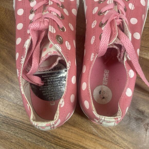Converse All Star Womens Pink And White Polka Dot Minnie Mouse Size 7 Shoes - Picture 7 of 11